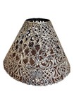 Big Antique Gorham Pierced Art Nouveau Silver Plate Metal Reticulated Lamp Shade