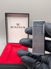 Vintage Zaima Cristo Pipe Lighter   Case Japan Grid Pattern Serviced