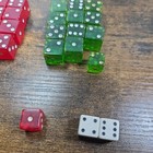 Vintage Dice Lot 35 Pc Mix Of Colors  green Red White  And Materials Sizes