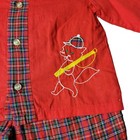 Vintage Wonderalls Red Plaid Footed Pajamas Bells On Feet Holiday 12-15 Lbs
