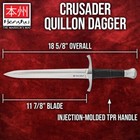 Honshu Crusader Quillon Dagger With Sheath   Carbon Steel Blade   Length 18 5 8   