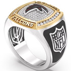 Atlanta Falcons True Fan 1 2 Ct Diamond Two-tone Yellow Gold And 925 Silver Ring