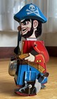 1960 s Vintage Yone Mechanical Pirate Wind Up-tin Litho Toy   Box Works Japan
