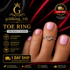 Women s Gift Solid Hard Metal Adjustable Double Band Toe Ring In 925 Silver