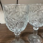 Vintage Set Of 4 Libbey Glass Company Hobstar Water Goblet Wine Glass