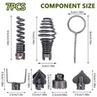 Drain Cleaner Combination Cutter Heads Set 7pcs Drain Snake Drill Attachment    