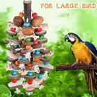 Bbjinronjy Large Parrot Toys Bird Chewing Toys-natural Nuts Corn Loofah Wooden