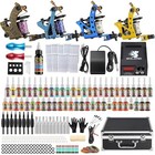 Complete Tattoo Kit W  4 Pro Machines Lcd Power Supply 54 Inks Beginners New