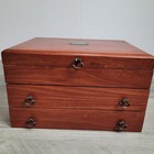 Reed   Barton Eureka Silverware Chest Vintage Mahogany Lift   top W 2-drawers Usa