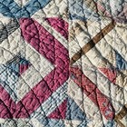 Antique Square And Triangles Multicolor Quilt 60x71