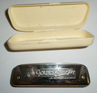 Vintage Hohner 542 Golden Melody Harmonica W  Case Germany