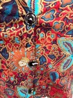 Vtg Boho Cottage Floral Cotton Button Up Folk Festival Vest L 