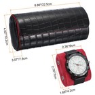 Watch Roll Travel Case 3 Slot Leather Cases  Stripe Texture Black