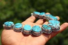 Turquoise Gemstone Sterling Silver Cluster Necklace Jewelry   Minimalist Jewelry