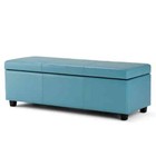 Avalon 48 In  Wide Contemporary Rectangle Storage Ottoman Bench In Soft Blue Veg
