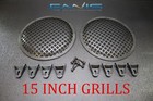  2  15 Inch Steel Speaker Sub Subwoofer Grill Mesh Cover W  Clips Screws Glkt-15