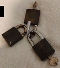 Lot Of 3 Vintage Best Sfic Brass Padlocks With 2 D15 Marked Keys - 1 25  Shank