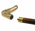 Walking Wooden Stick cane 36   Vintage Maritime Solid Brass Dog Head Handle Gift