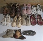Antique Baby Shoes Lot Of  8 Pair-  3   Mixed Style And Era Rare