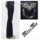 Miss Me Size 28 Embellished Mid Rise Easy Boot Denim Jeans New Nwot