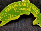 Porcelain Parlin Lake Enamel Metal Sign Size 10  X 3 5  Inches