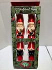 Vintage Robert Alan 10 Inch Sculptured Santa Claus Taper Candles Set