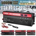 Car Truck Rv Solar Power Inverter 5000w Dc 12v To Ac 110v Converter W  Lcd 4usb