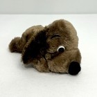 Vintage Dakin Drooper Dog Puppy Plush Dark Brown 6    Stuffed Ground Nutshells 70s