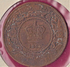 1864 Canada Nova Scotia  Large Cent Nice Xf Antique Coin