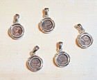 A Lot Of 5 Ancient Widow s Mites Coins Set In Sterling Silver Frame