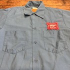 Vtg Miller High Life Blue Short Sleeve Button-down Work Shirt Patch Size Small