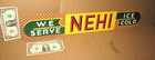 Nehi -long Checkerboard Looking Sign -we Serve- Ice Cold-screen Door Push Plate 