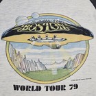 Vintage 70s Boston  world Tour 1979    T-shirt Dark Gray Beige Rock   Roll Ufo