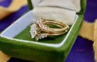 14k Yellow Gold Vintage Marquise Diamond Engagement Ring With Enhancer Wrap
