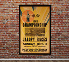 1963 Jalopy Auto Racing 14x22 Framed Poster  Medford Speedway Race Cars  Coke Ad