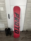 Teen - Never Summer Proto White red Snowboard With Bindings   Boots  8 5 Mens 