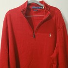 Polo Ralph Lauren Cotton Sweater Xl Estate Rib 1 4 Zip Pullover Flesh Pony Red
