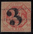 Venezuela  1875  Scott 46  1 Real  3 Edge  Mark 3 Prephilatelic  Used  Ebv237