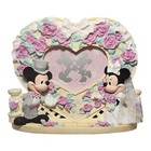Disney Mickey And Minnie Mouse Bride And Groom Wedding Heart Picture Frame New