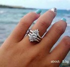 Fashion Cubic Zircon 925 Silver Plated Ring Women Wedding Ring Sz 6-10