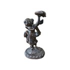 Vintage antique Bronze Statue Of Dutch Girl Woman Lady Dancing With Tambourine