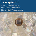 Transparent   Iridescent Glass Mosaic Tiles For Crafts     1 1lb Mosaic Pieces  Sq