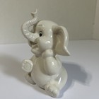 Vintage K   s Collection Ivory Elephant Coin Bank With Stopper  Ceramic 6   
