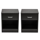 2pcs Modern Wood Nightstand Bedside Table Cabinet Storage Bedroom Home Furniture