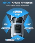 Dash Cam 4 Channel 360   Front Rear Inside Dashcam  Fhd 1080p Car Camera 128gb
