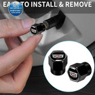 Tire Valve Stem Caps Cover For Cadillac Metal Car Wheel Air Caps Black-08 