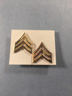 U s  Army Metal Rank Chevron  Sgt  - Metal Clutch Back  2pcs  Gold Tone