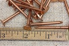 Old 1 1 2    Solid Copper 25 Nails 3 8    Round Flat Head Vintage Great For Crafts