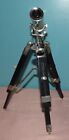 Nickle Plated Brass Telescope W  Wooden Tripod Vintage Nautical Decorative 9 1 4