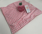 Nwt Carters Just One You Pink White Plaid Strawberry Plush Baby Security Blanket